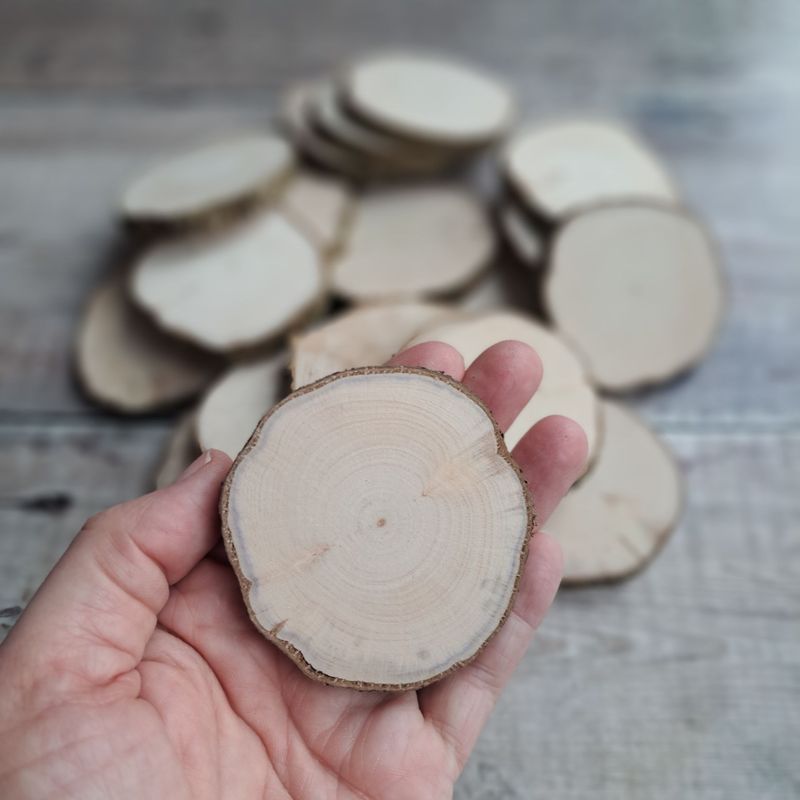 6-7cm hazel wood slices