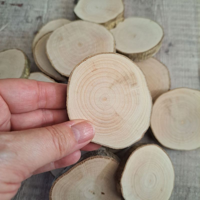 6cm - 7cm hazel wood slices