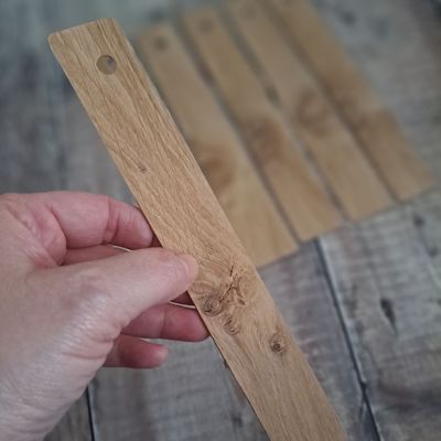 Set of 6 rustic oak wood bookmark blanks Set of 6 rustic oak wood bookmark blanks