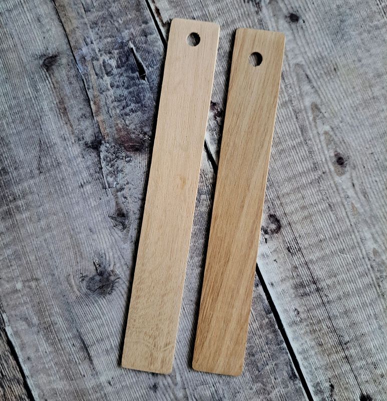 Pair of plain oak bookmark blanks