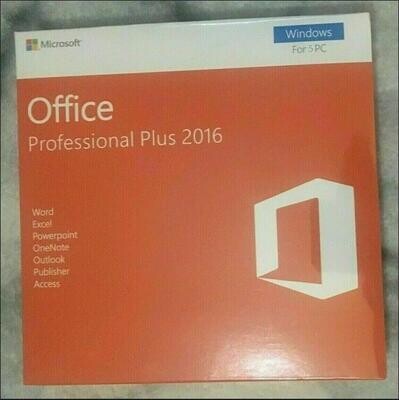 Microsoft Office 2016 Professional Authentic 1 Time Purchase 5 User 5 PC Retail