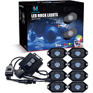 MICTUNING 2nd-Gen RGB LED Rock Lights 8 Pods Multicolor underglow Neon LED Light Kit