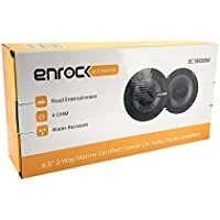 EnrockMarine EC1865BM 6.5&quot; 2-Way Marine Certified Coaxial Car/Boat Audio Stereo Speakers (Pair)