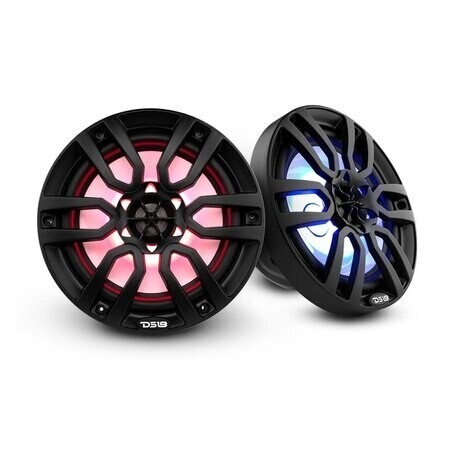 DS18 HYDRO NXL-8/BK 8&quot; 2-Way Marine Speakers with Integrated RGB LED Lights 375 Watts Matte Black (Pair)