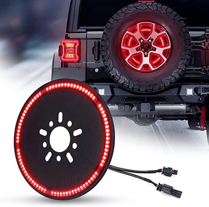 Spare Tire Brake Light Wheel 3rd Third Brake Light JL Spare Tire Light for Wrangler JL JLU 2018-2021 with Back Up Camera