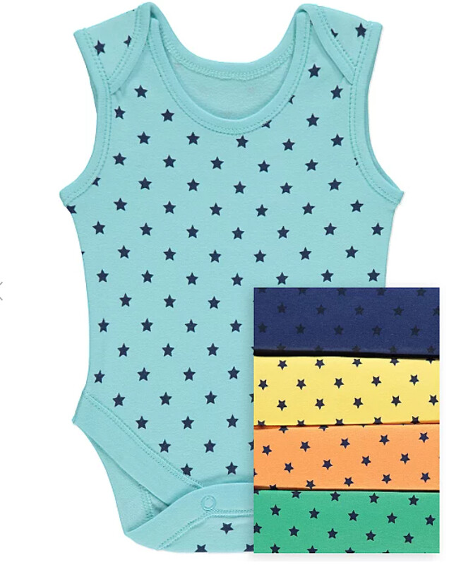 Star Print Strappy Bodysuits 5 Pack