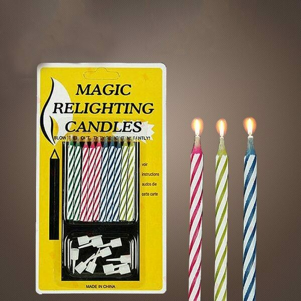 Magic relighting birthday celebration candles