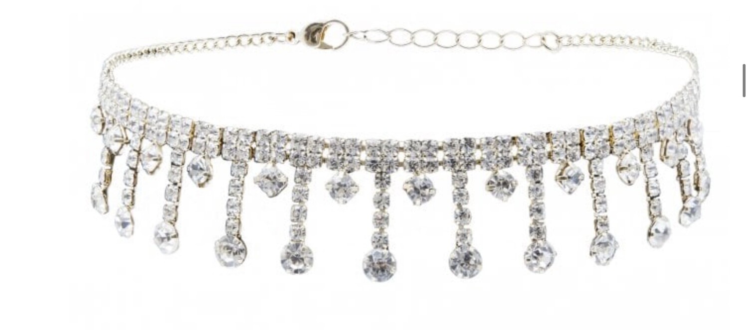 MOOD By Jon Richard Gold Plated Crystal Droplet Choker Necklace