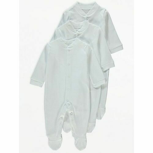 White Pack Of Sleepsuits Pyjamas For Babies