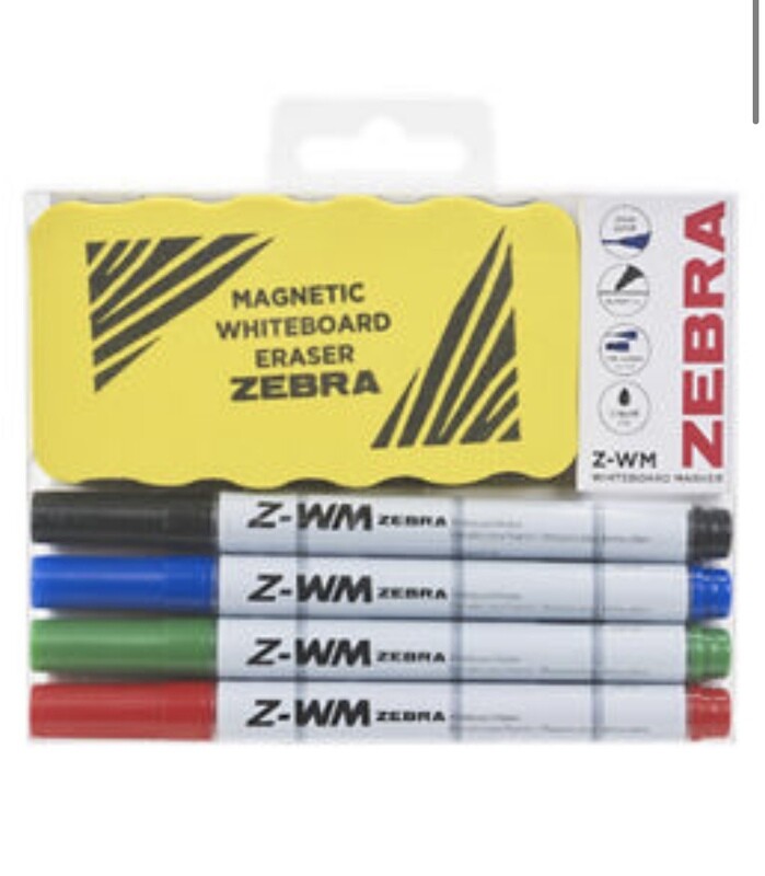 Zebra dry erase markers kit