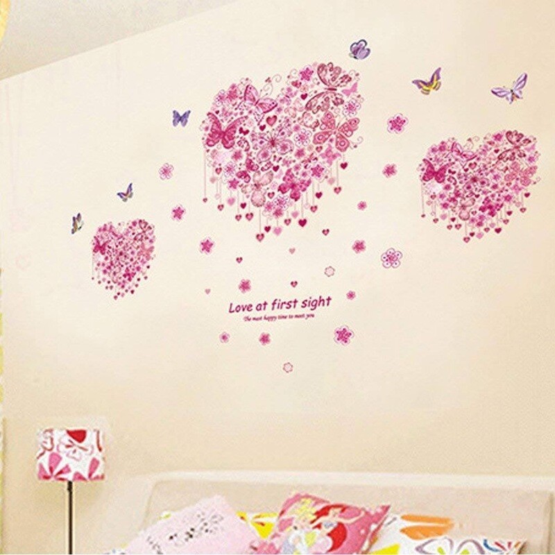 Pink home decoration stickers