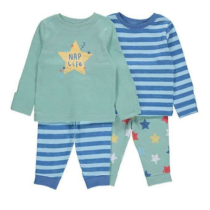 Variety Pack Of 2 Pyjamas Sleepsuits