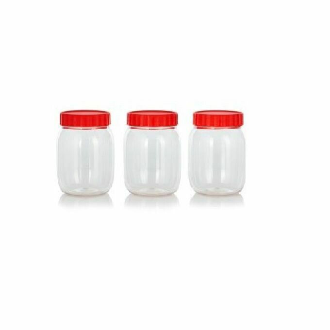 Clear quality plastic Storage jar set of 3