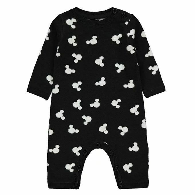 Mickey Mouse Black Knitted Romper