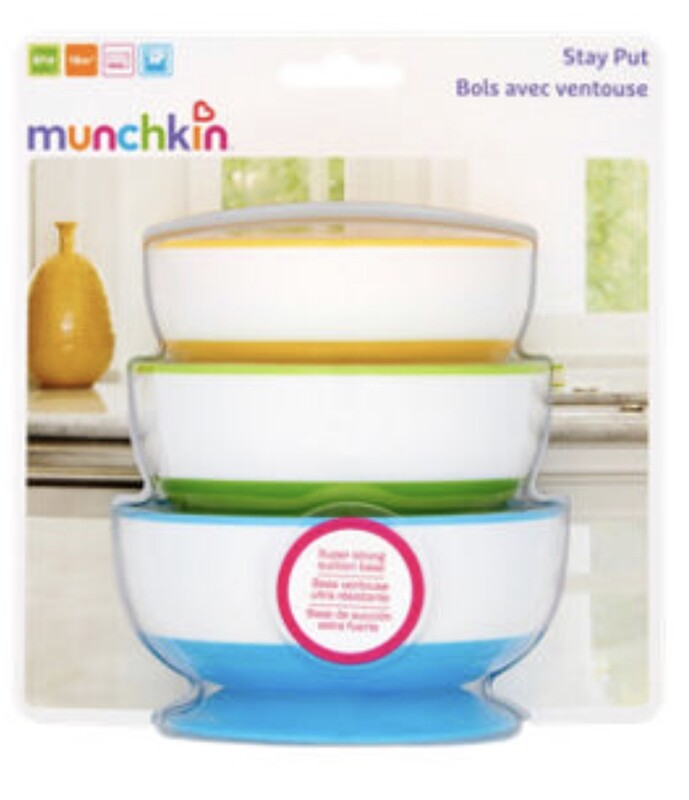 Munchkin 3 Stay-Put Suction Bowls 6m+
