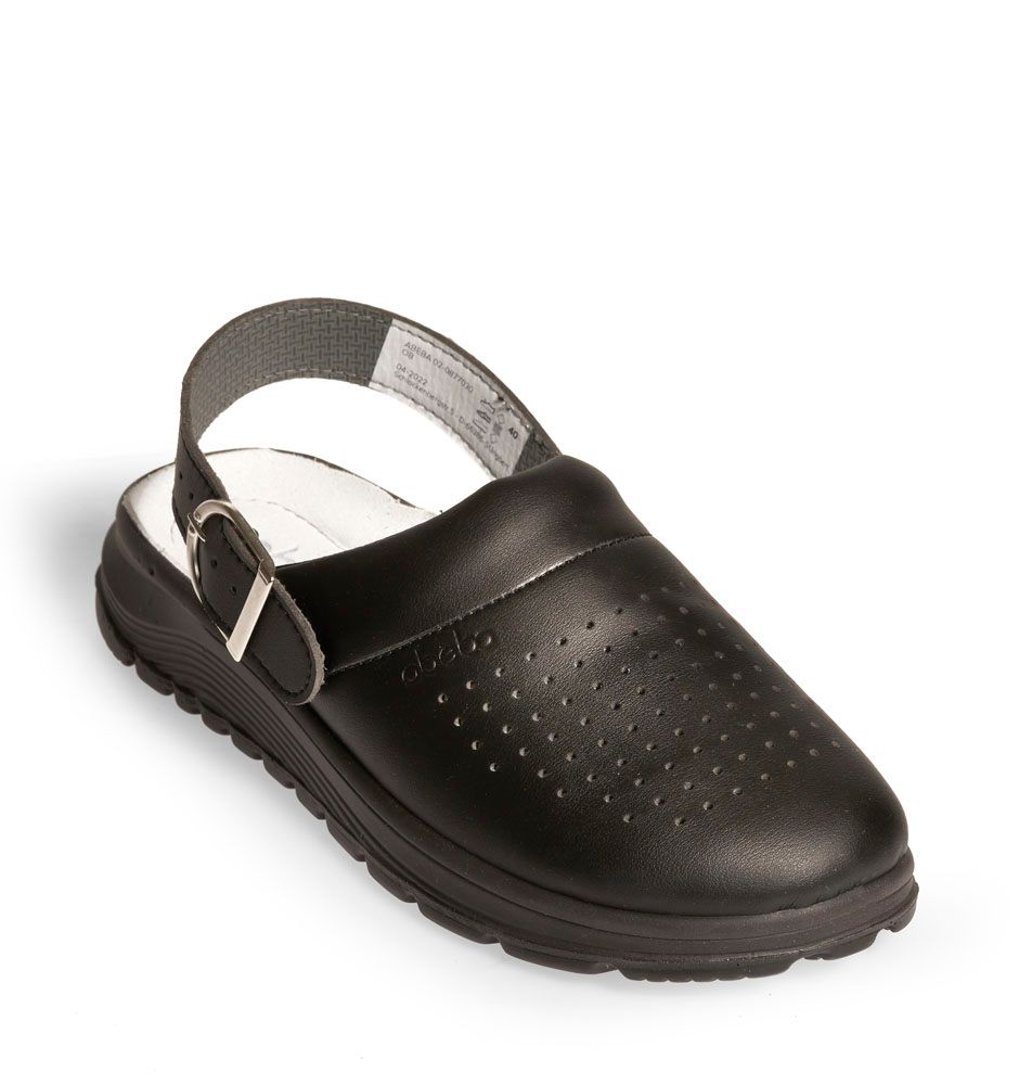 Medizinische Clog ACTIVE A87030 schwarz OB Abeba Glattleder Berufsschuh