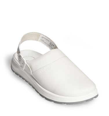 Medizinische Clog ACTIVE A87021 Weiß OB Abeba Glattleder Berufsschuh