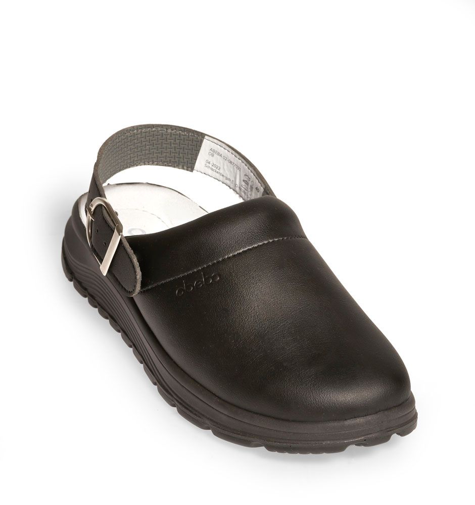 Medizinische Clog ACTIVE A87031 schwarz OB Abeba Glattleder Berufsschuh