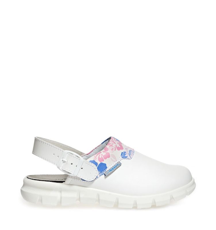 Berufsschuhe Küchenschuhe Arztschuhe Dynamic Clog weiß m. Druck Art.A7320 Abeba