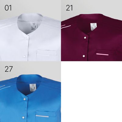 L04/2147   Kasack  - Druckknopfleiste  - 2 aufgesetzte und abgeschrägte Seitentaschen und 1 Brusttasche