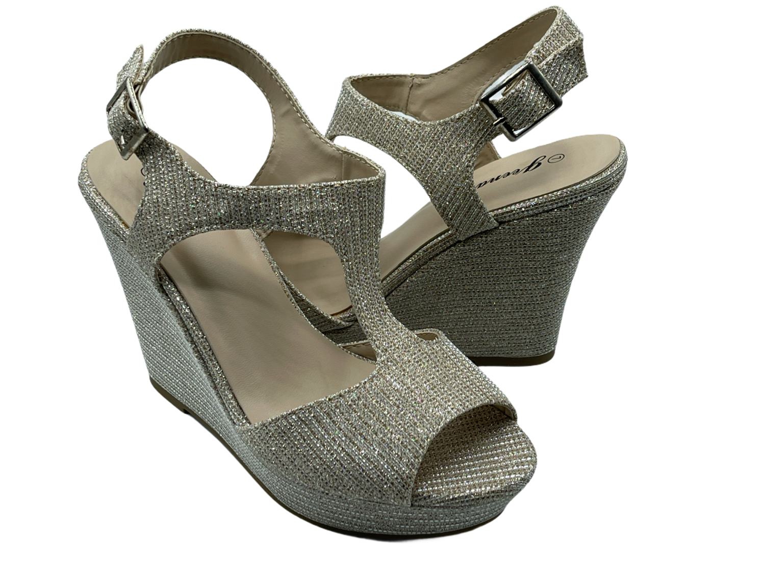 Glitter Wedge Sandals