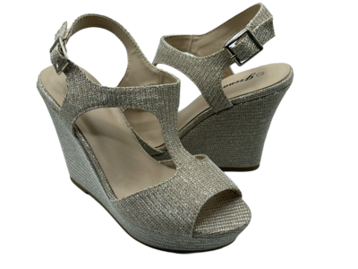 Glitter Wedge Sandals