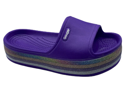 Girls Glitter Platform Slipper