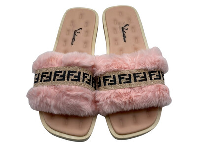 Ladies Fur Slides