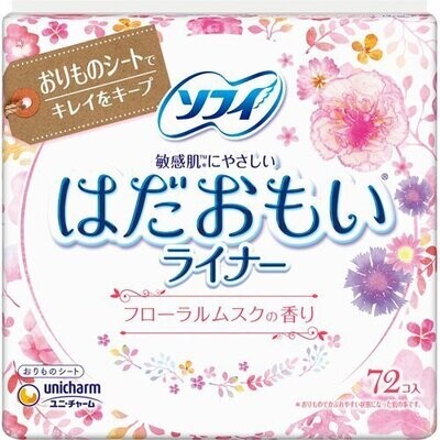 SOFY Hadaomoi Pantyliner Floral Musk Fragrance (72 units)