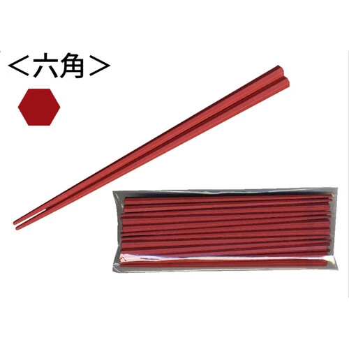 Economical  Chopstick 23 cm Hexagon Red 10 Zen Kitchen Cooking Supply (Made In Japan)