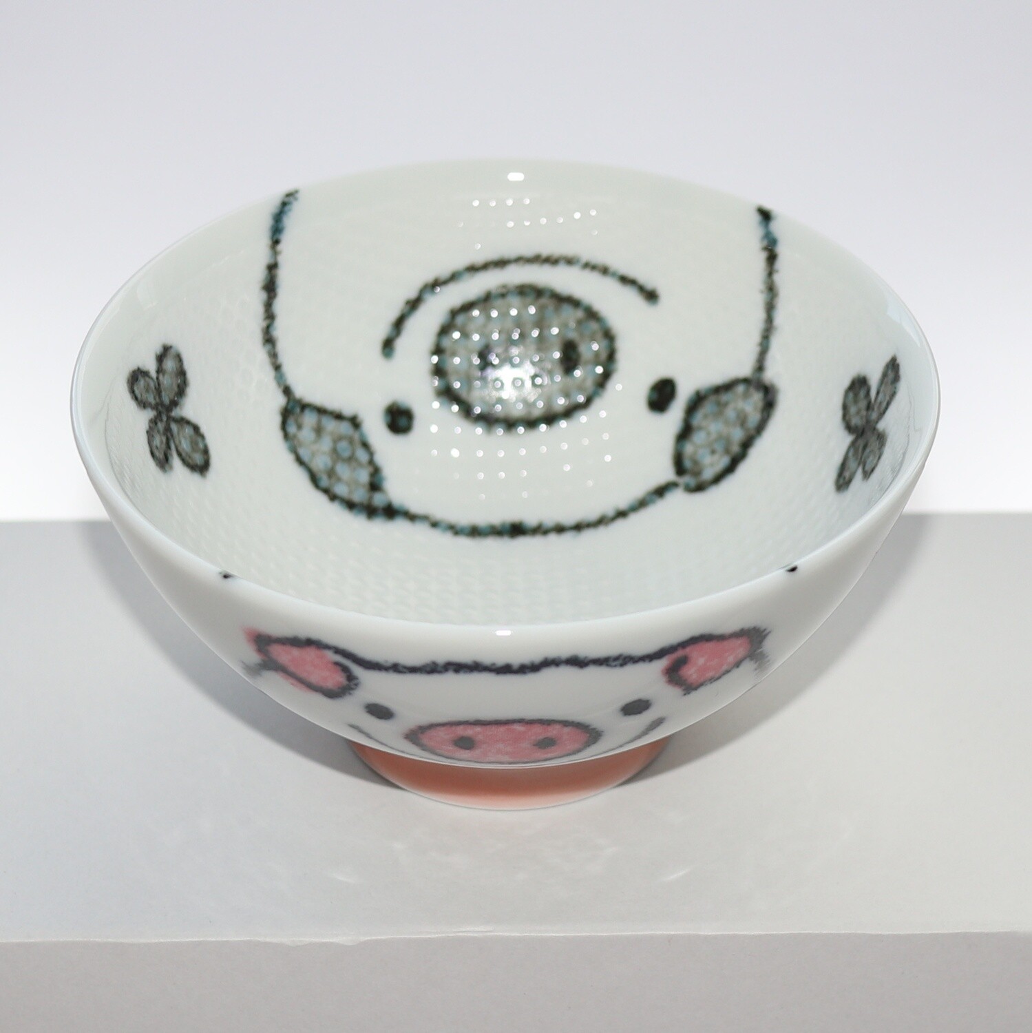 Bowl Smile Animal Piggy Kids Rice Bowl 11cm Mino Ware Made in Japan