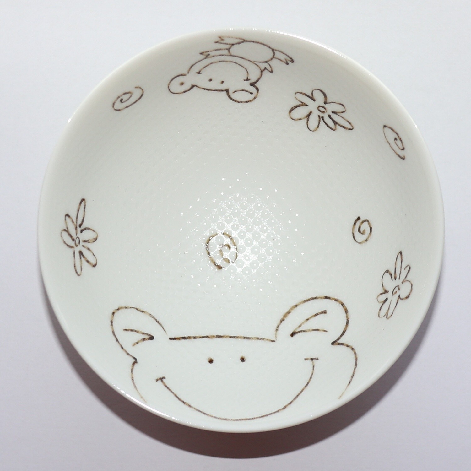 Bowl Smile Animal Frog Kids Rice Bowl 11cm Mino Ware Made in Japan