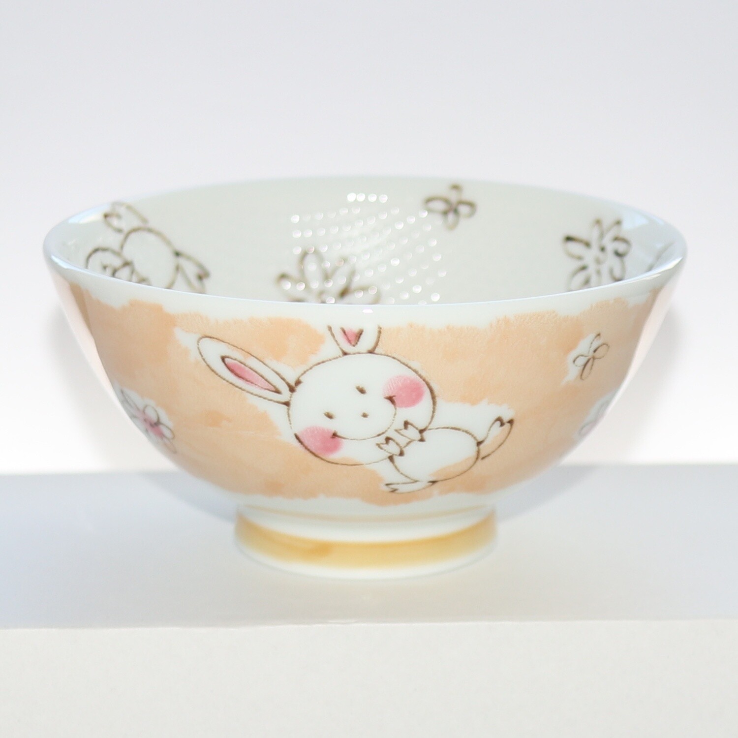 Bowl Smile Animal Rabbit Kids Rice Bowl 11cm Mino Ware Made in Japan