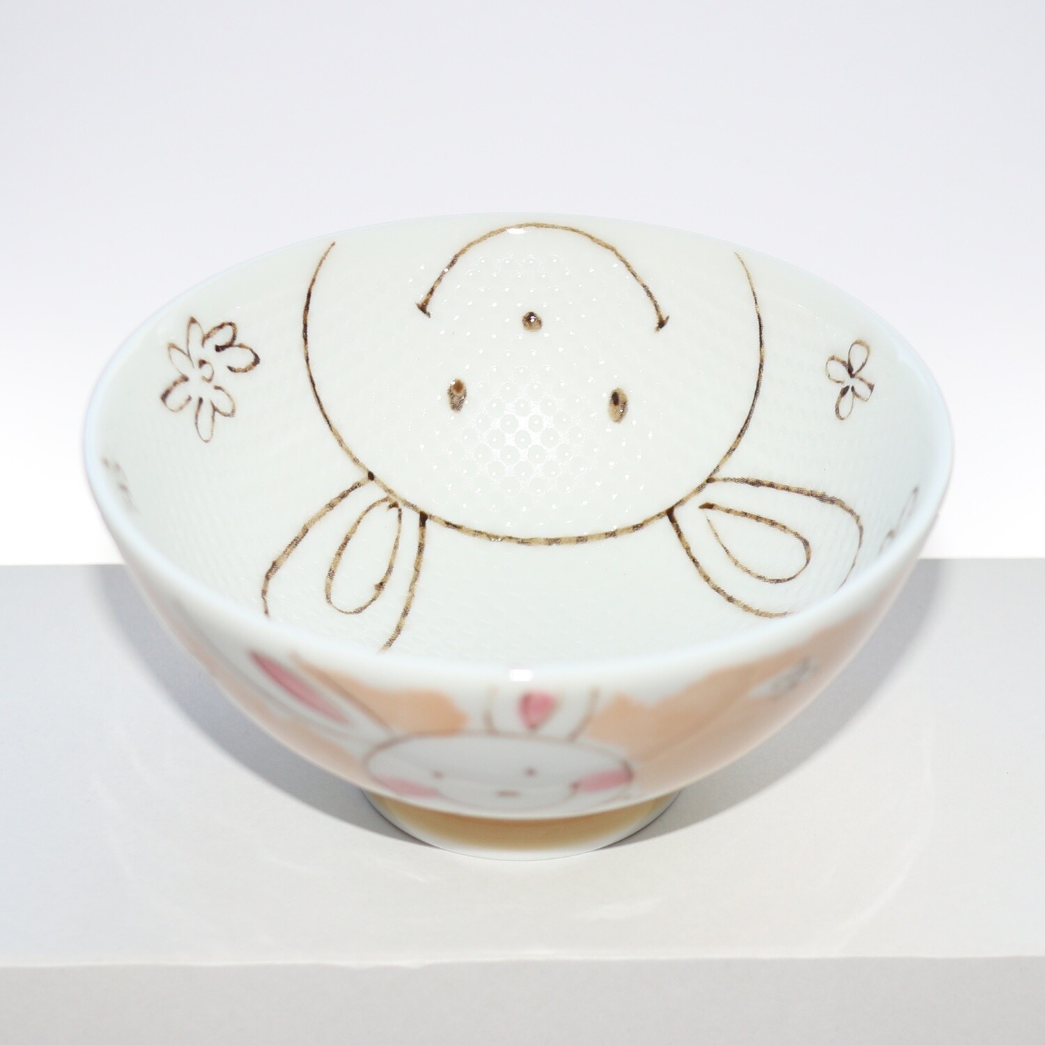 Bowl Smile Animal Rabbit Kids Rice Bowl 11cm Mino Ware Made in Japan