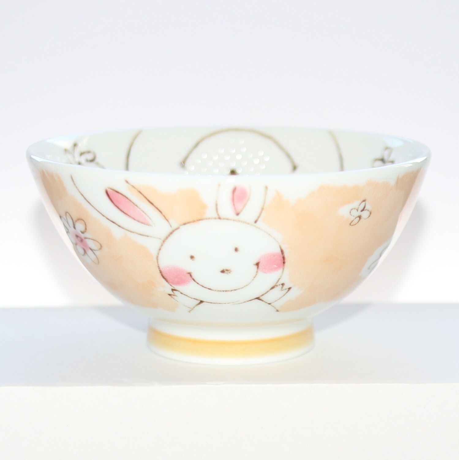 Bowl Smile Animal Rabbit Kids Rice Bowl 11cm Mino Ware Made in Japan