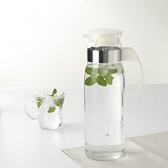 Made in Japan HARIO heat-resistant glass refrigerator pot slim N 1400ml white