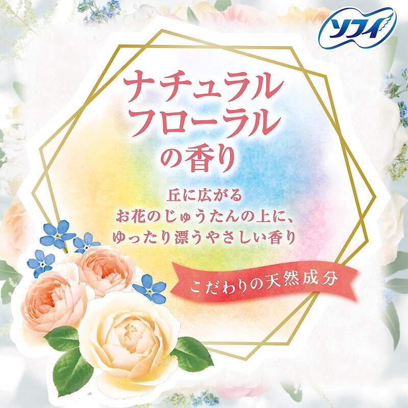 Unicharm Sofy Kiyora Pantyliners Natural floral fragrance (72 Pads) (Made in Japan)
