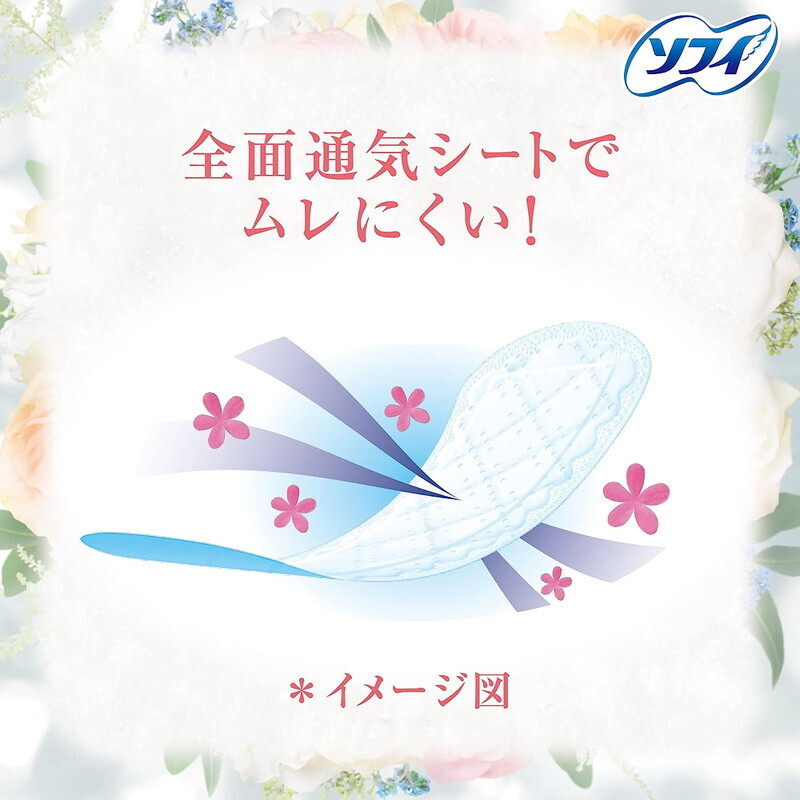 Unicharm Sofy Kiyora Pantyliners Natural floral fragrance (72 Pads) (Made in Japan)