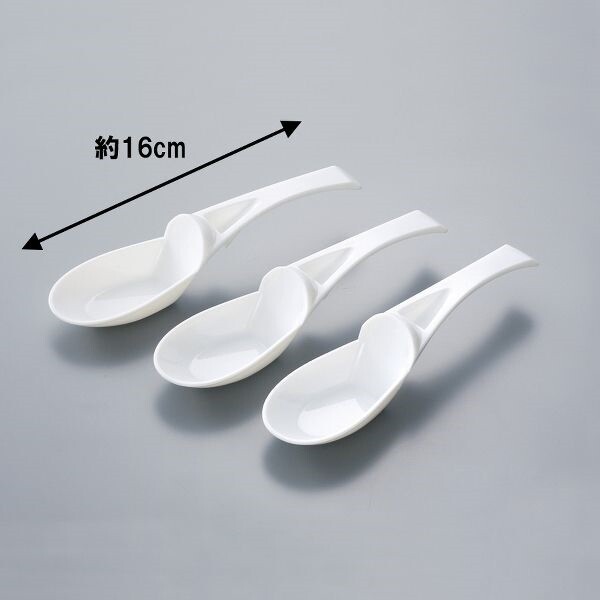 Slip Free Ramen Spoon 3 Pcs Clear White (Made in China)