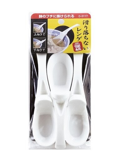 Slip Free Ramen Spoon 3 Pcs Clear White (Made in China)
