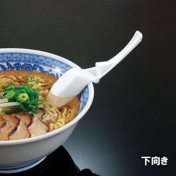 Slip Free Ramen Spoon 3 Pcs Clear White (Made in China)