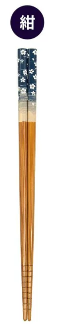 Soot Bamboo Chopsticks &quot;Sakura Fubuki&quot; 19.5cm (Made in Japan), Colour: Blue