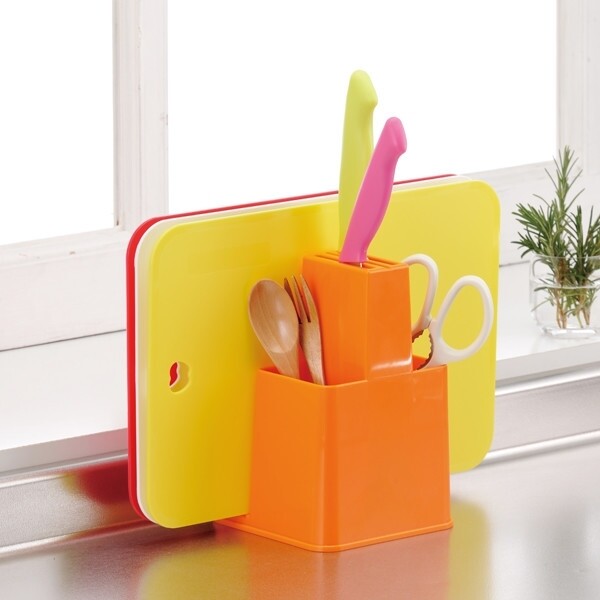 Kitchen Cutting Board &amp; Knife Stand (GREEN) (Made in Japan)