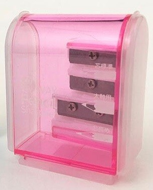 Pencil Sharpener 3 holes (Made in China), Colour: Red