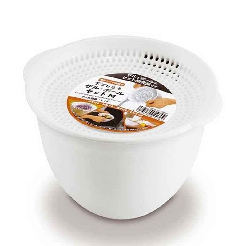 【Microwave-Safe, Straining, Heating, and Mixing All-in-One!】Prep Strainer and Bowl Set (Made in Japan)