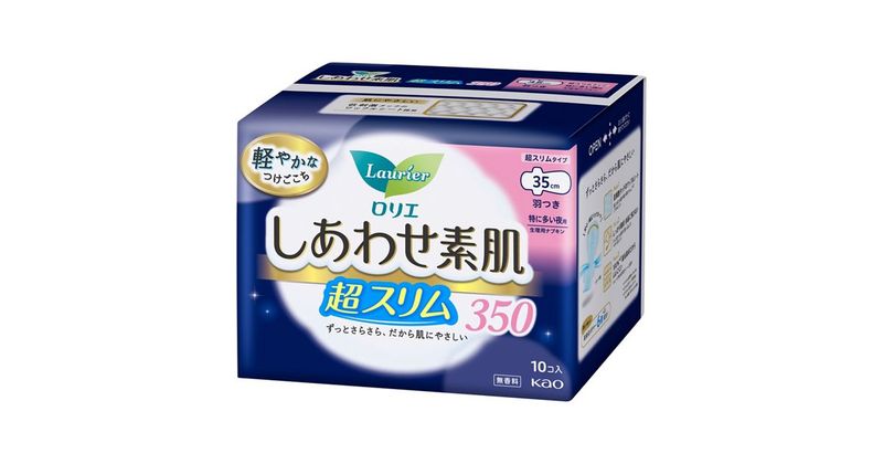 KAO Laurier Breathable ultra-thin multi-night wing sanitary napkin 35cm 10pcs (Made in Japan)