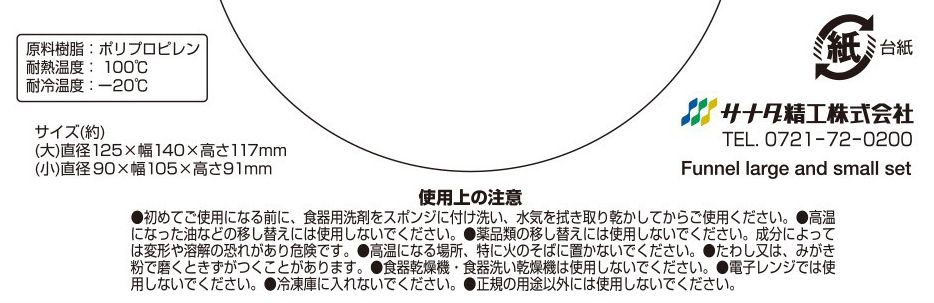 Funnel large and small set (Made in Japan)