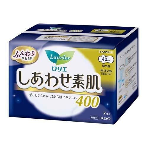 Kao Laurier F (Happy Skin) Ultra-Thin Night Sanitary Napkins 40cm 7 Pads (Made in Japan)