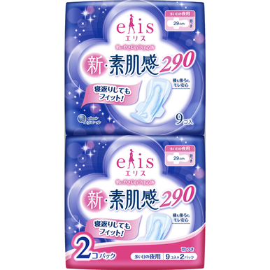 Diao-paper Elis New bare skin feeling 29cm Standard-Heavy Night with wings 9pcs × 2pack