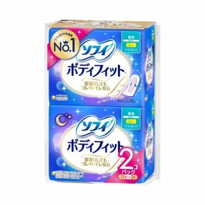 Unicharm Sofy Body Fit Night Guard 26cm No wing 11pcs x 2 Packs (Made in Japan)